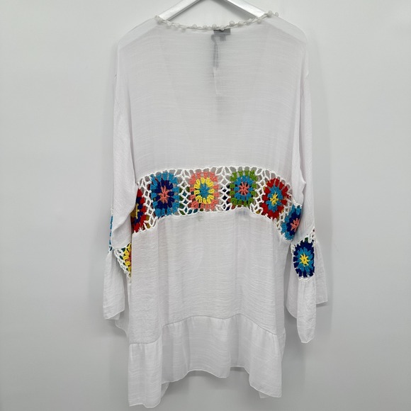 Coco Carmen Cardigan Large XL Crochet Granny Square Hippie Festival Cottagecore - Picture 10 of 16